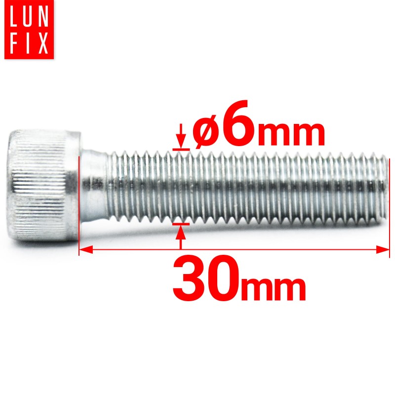 Śruby imbusowe M6x30 ocynkowane DIN912 klasa 8.8 20szt