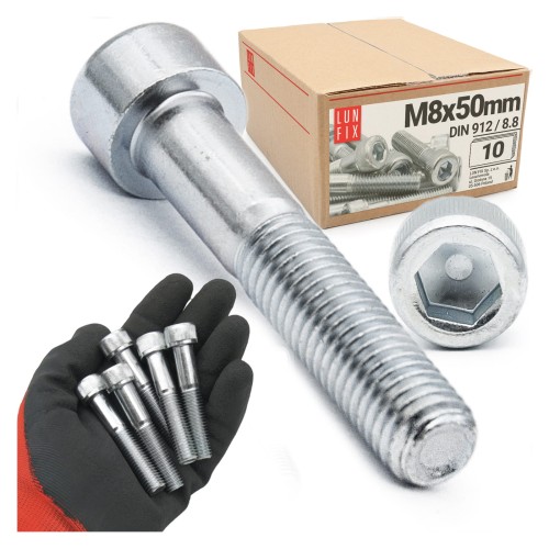 Šroub s válcovou hlavou M8x50 vnitřní šestihran DIN912 třída 8,8 10ks