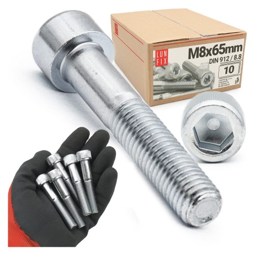 Šroub s válcovou hlavou M8x65 vnitřní šestihran DIN912 třída 8,8 10ks