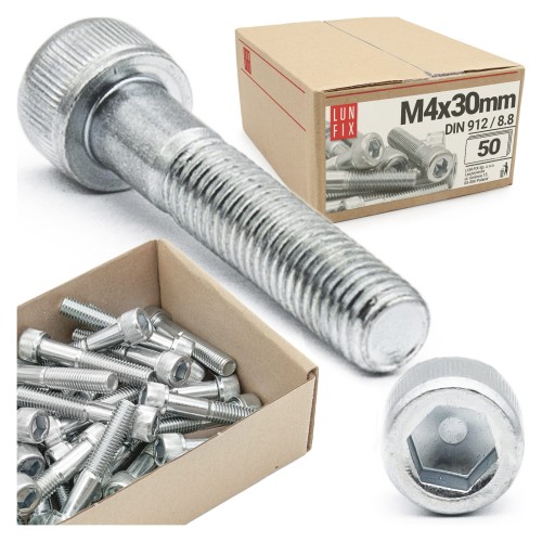 Šroub s válcovou hlavou M4x30 vnitřní šestihran DIN912 třída 8,8 50ks