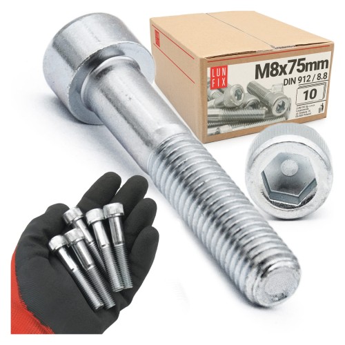 Šroub s válcovou hlavou M8x75 vnitřní šestihran DIN912 třída 8,8 10ks