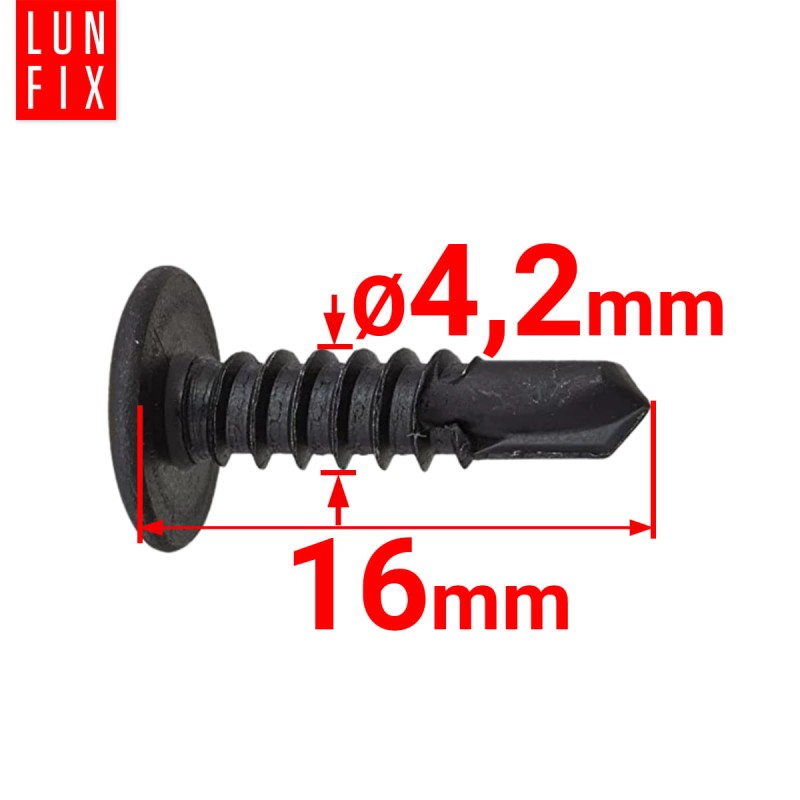 Wkręty samowiercące do metalu 4,2x16 fosfatowane 100szt.