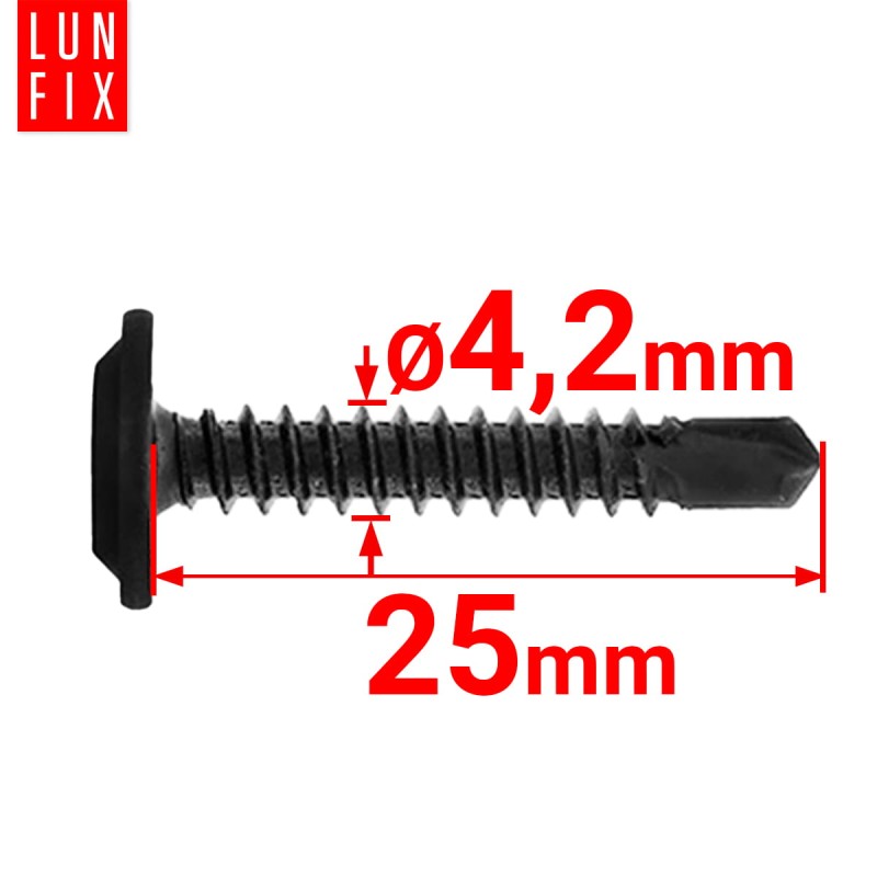 Wkręty samowiercące do metalu 4,2x25 fosfatowane 50szt.
