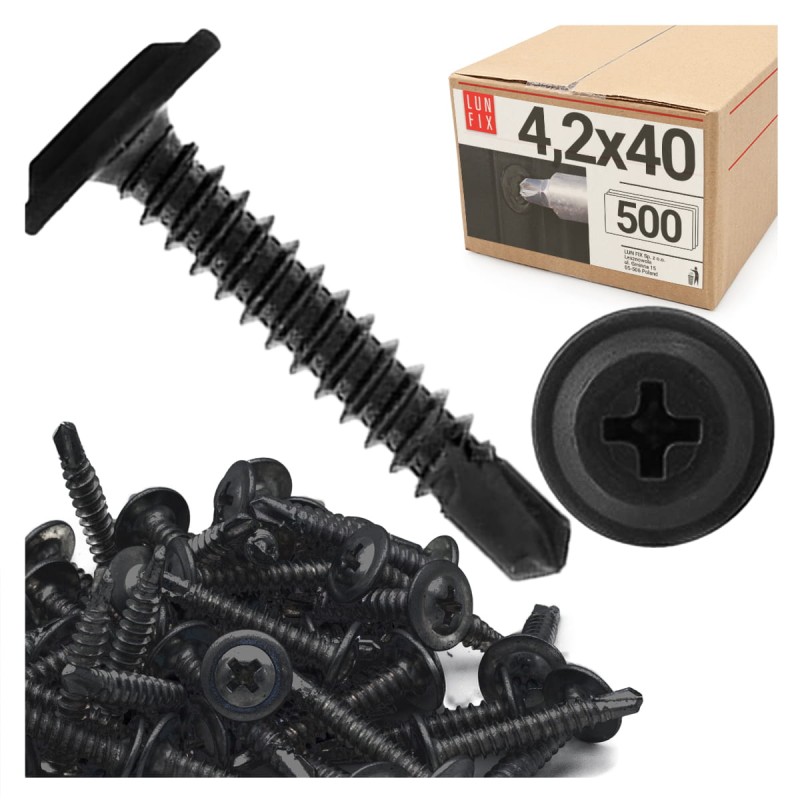 Wkręty samowiercące do metalu 4,2x40 fosfatowane 500szt.