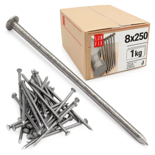 Stavební hřebíky 8x250 mm 10" černé 1 kg