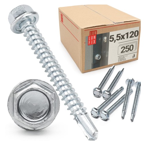 Samovrtný šroub 5,5x120 šestihranný DIN7504K pozinkovaný 250ks.