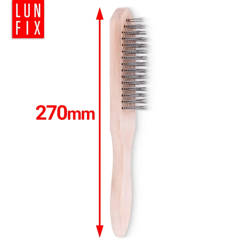 Ruční dřevěný drátěný kartáč 4 řady 27 cm