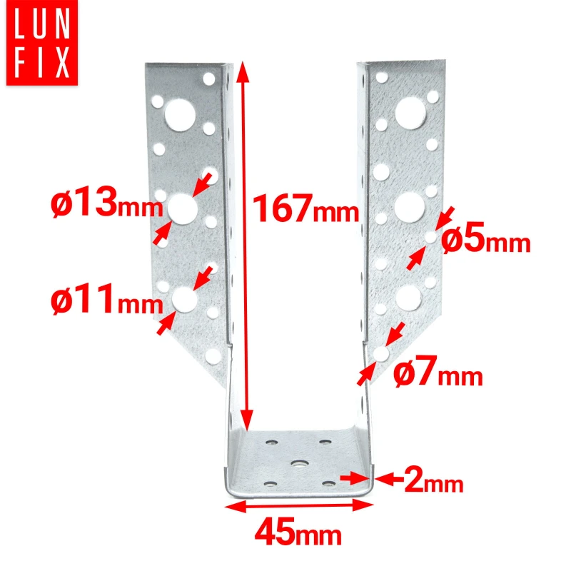 Závěs trámu 45x167 mm spojovací botka