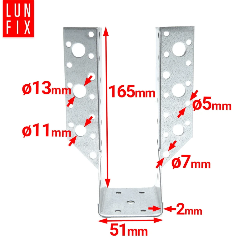 Závěs trámu 51x165 mm spojovací botka