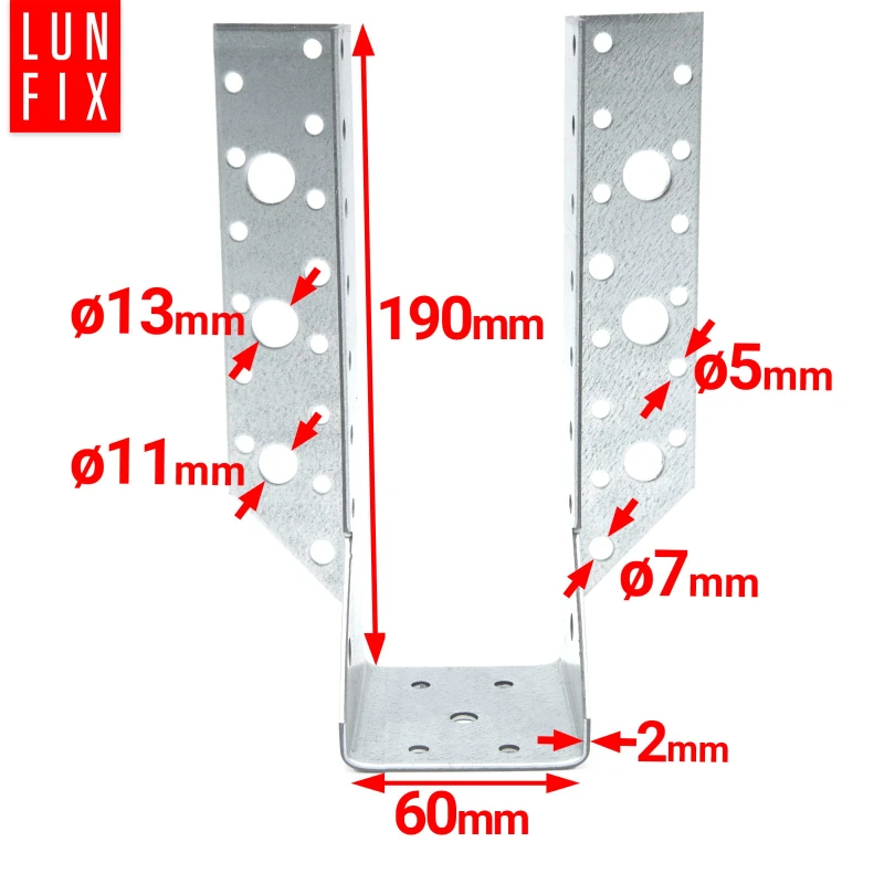 Závěs trámu 60x190 mm spojovací botka