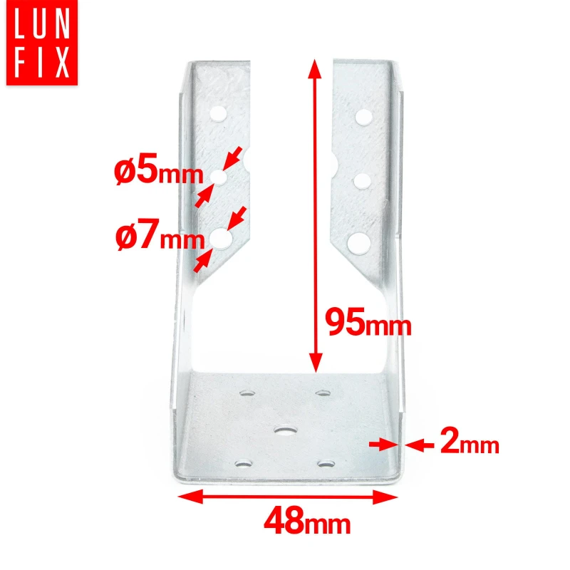 Závěs trámu 48x95x2 mm dělená botka