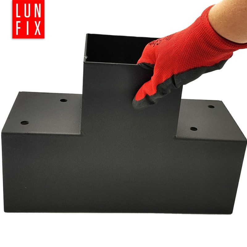 Zestaw łącznik kantówki 12x12cm kształt T z wkrętami 8x40 mm
