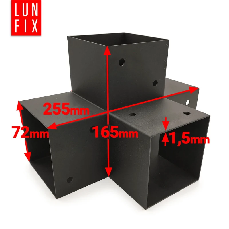 Spojka trámů X 7x7cm + šrouby