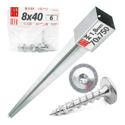 Zatloukací patka 7 cm + šrouby