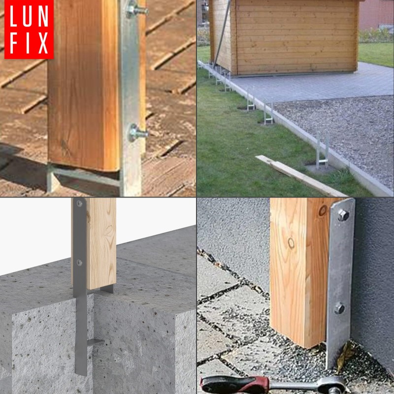 Zestaw podstawa słupa typ H 100mm + wkręty