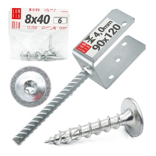 Kotevní patka s týčí do betonu 90mm + šrouby