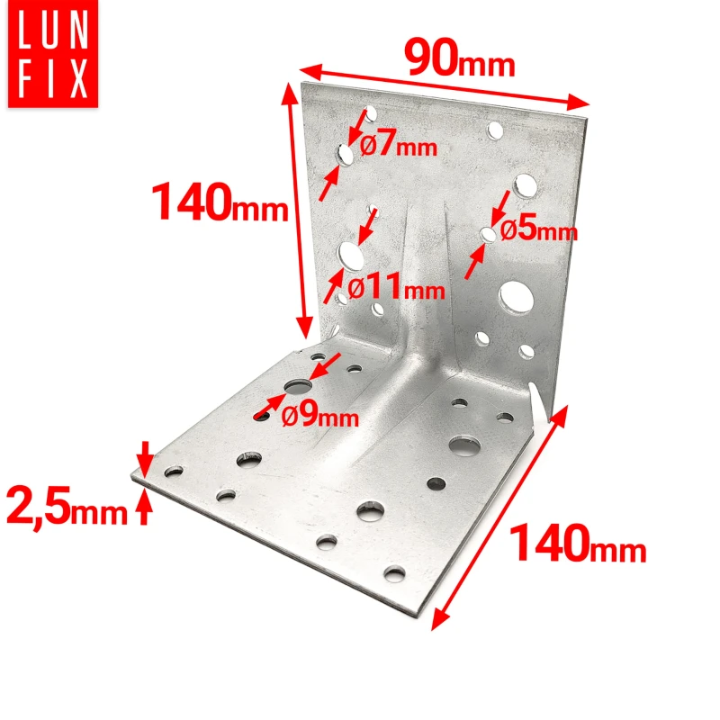 Úhelník s hrotem 140x140x90x2,5 tesařský 1 ks