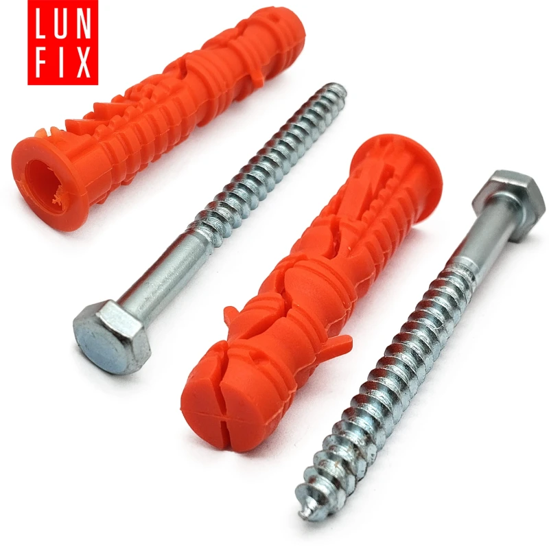 Kołki rozporowe 10x50 mm z wkrętem z łbem sześciokątnym 6x80 mm 50szt.