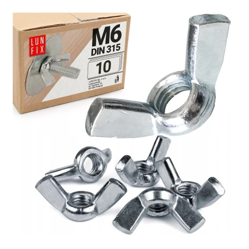 Křídlová matice M6 DIN315 pozink 10ks.