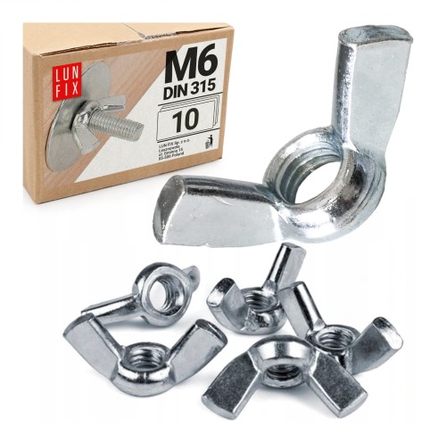Křídlová matice M6 DIN315 pozink 10ks.