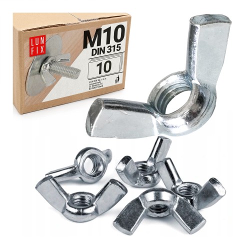 Křídlová matice M10 DIN315 pozink 10ks.
