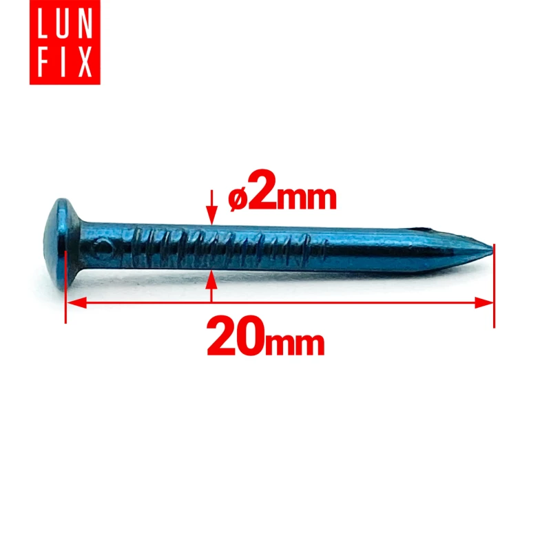 Kalené hřebíky 2x20mm modřené 100ks.