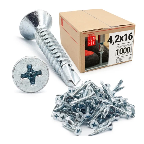 Samovrtný vrut se zápustnou hlavou 4,2x16 pro kov PH 1000ks.