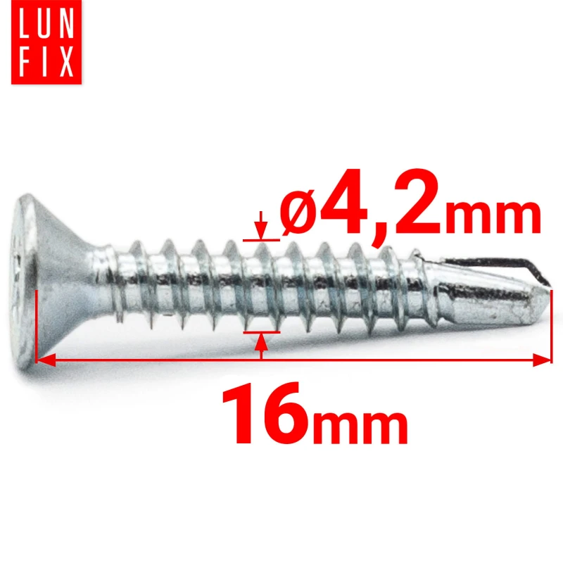 Samovrtný vrut se zápustnou hlavou 4,2x16 pro kov PH 1000ks.