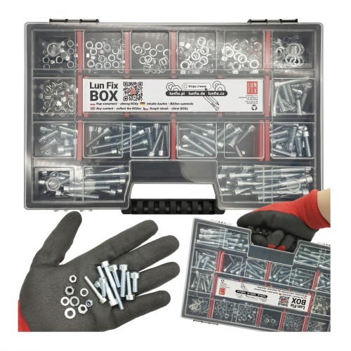 Sada válcových šroubů,  matic a podložek M5-M6 540 kusů