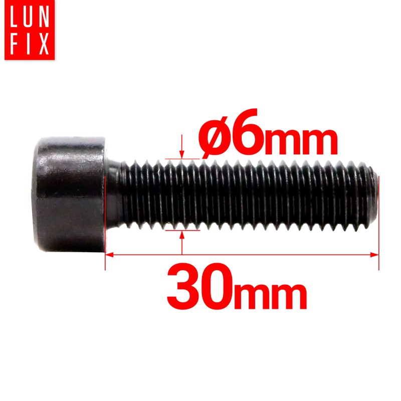 Śruba imbusowa M6 30mm  czarny ocynk DIN 912 kl 8.8 1kg