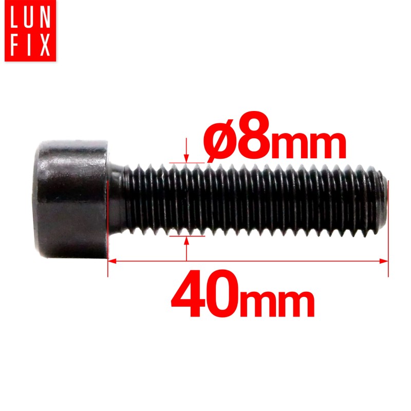 Śruba imbusowa M8 40mm  czarny ocynk DIN 912 kl 8.8 1kg