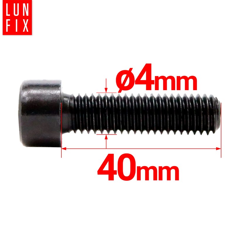 Śruba imbusowa M4 40mm  czarny ocynk DIN 912 kl 8.8 10szt