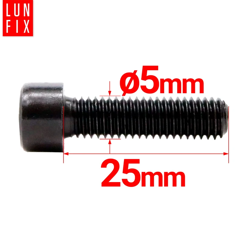 Imbusový šroub M5 25mm  černý pozink DIN 912 třída 8.8 10 ks.
