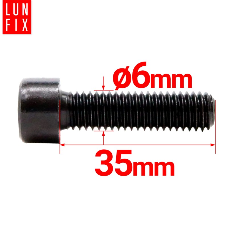 Śruba imbusowa M6 35mm  czarny ocynk DIN 912 kl 8.8 10szt