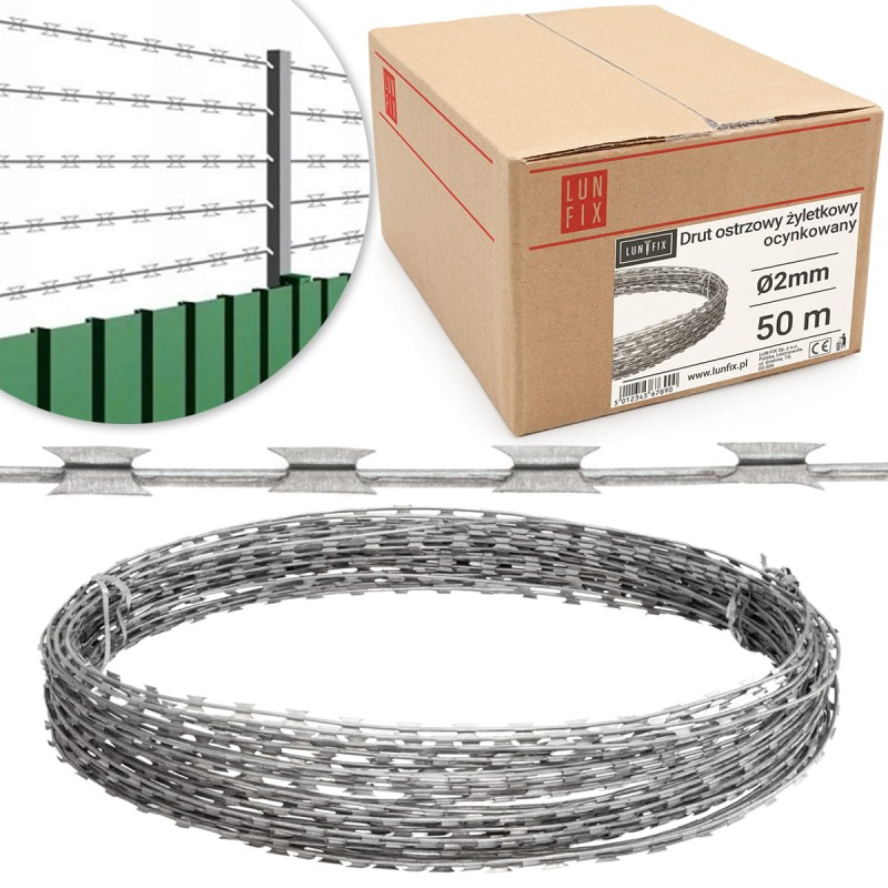 Drut ostrzowy prosty 50mb