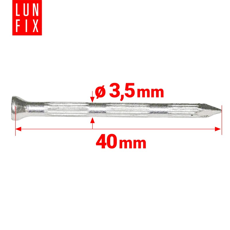 Gwoździe hartowane do betonu 3,5x40 mm 1kg