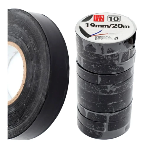 Černá PVC izolační páska 19 mm 20 m 10 ks.