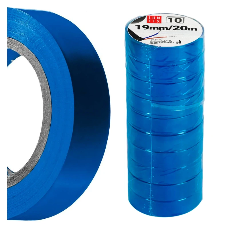 Modrá PVC izolační páska 19 mm 20 m 10 ks.