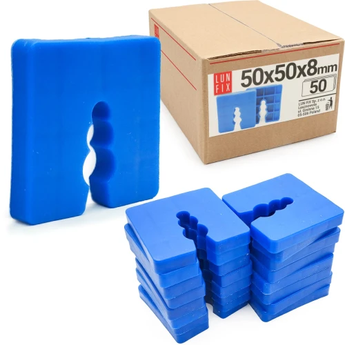Distanční podložka 50x50x8mm 50 ks.