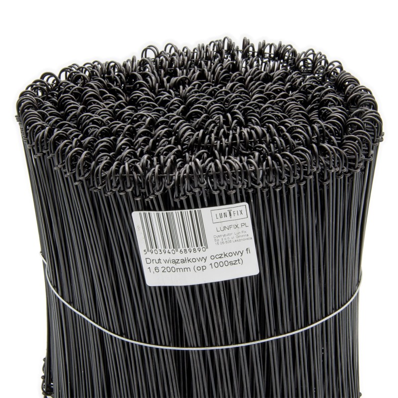 Drut wiązałkowy oczkowy fi 1,6 200mm (op 1000szt.)
