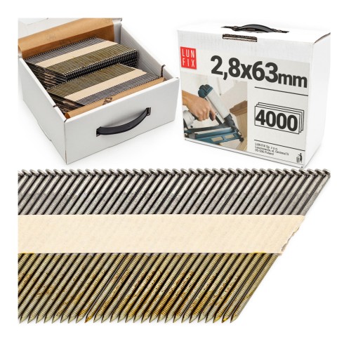 Hřebíky pro hřebíkovačku 65mm 2,8x65 kroužkové na papíře černé 2000ks.
