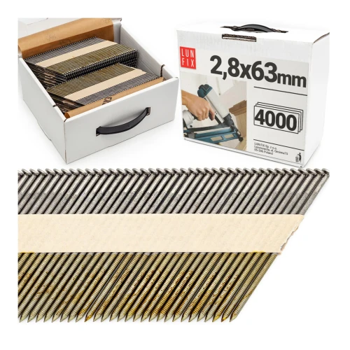 Hřebíky pro hřebíkovačku 65mm 2,8x65 kroužkové na papíře černé 2000ks.