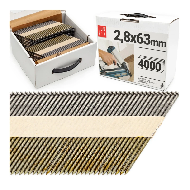 Hřebíky pro hřebíkovačku 65mm 2,8x65 kroužkové na papíře černé 2000ks.