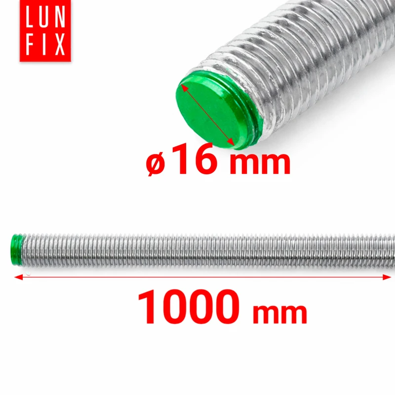 Pręt gwintowany nierdzewny M16x1000 mm stal A2 1szt.