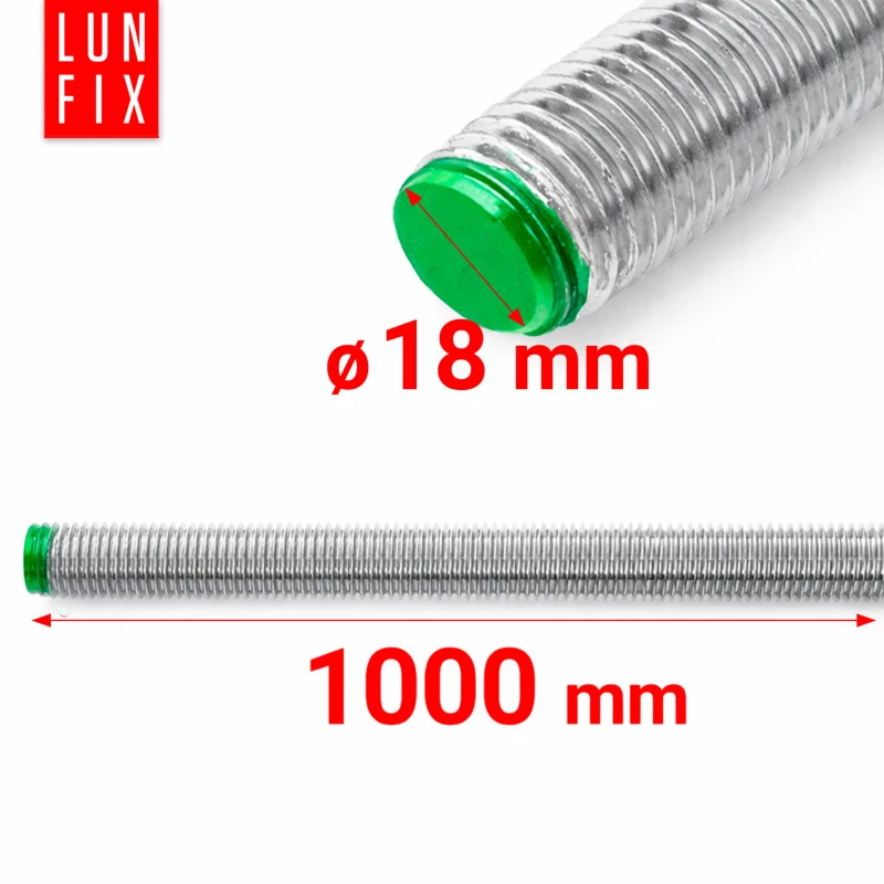 Pręt gwintowany nierdzewny M18x1000 mm stal A2 1szt.