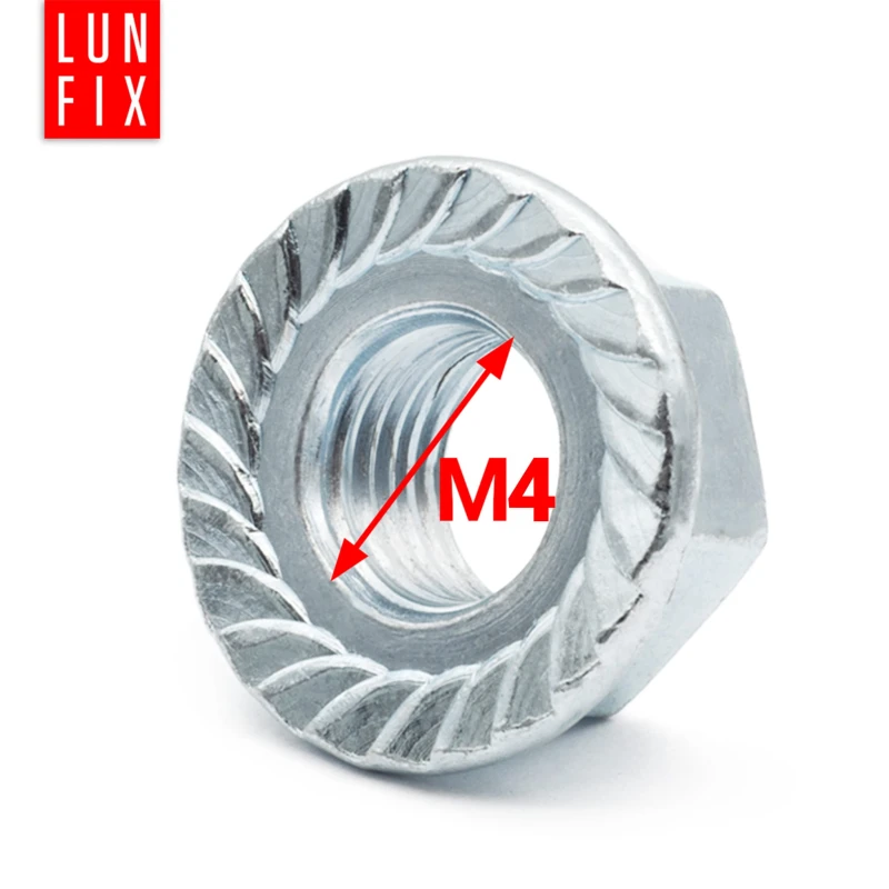 Nakrętka kołnierzowa nierdzewna M4 DIN 6923 stal A2 100szt.