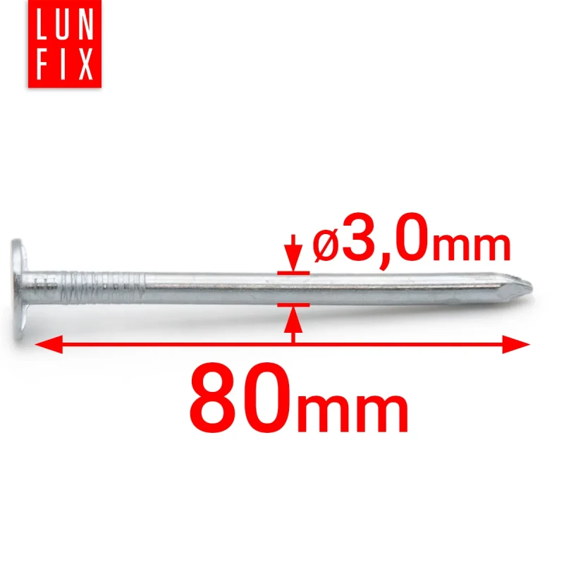 Pozinkované lepenkové hřebíky 3x80 mm, 5 kg