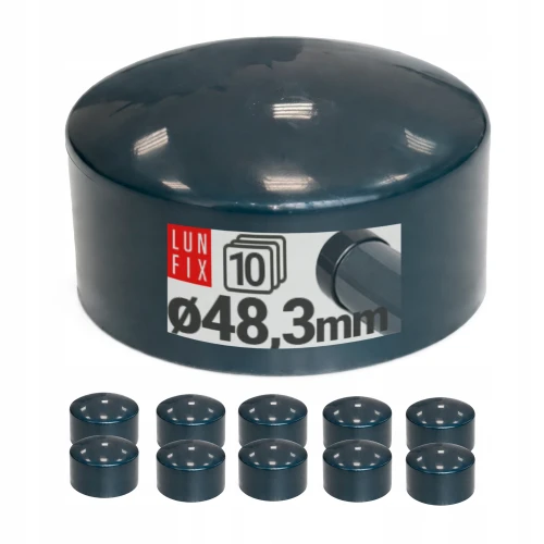 Vnější krytka na kulatý sloupek Ø48,3 mm, grafitová, 10 ks.