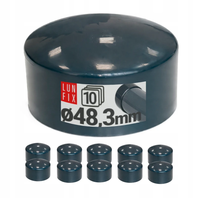 Vnější krytka na kulatý sloupek Ø48,3 mm, grafitová, 10 ks.