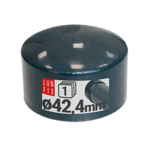 Vnější krytka na kulatý sloupek Ø42,4 mm, grafitová, 1 ks.